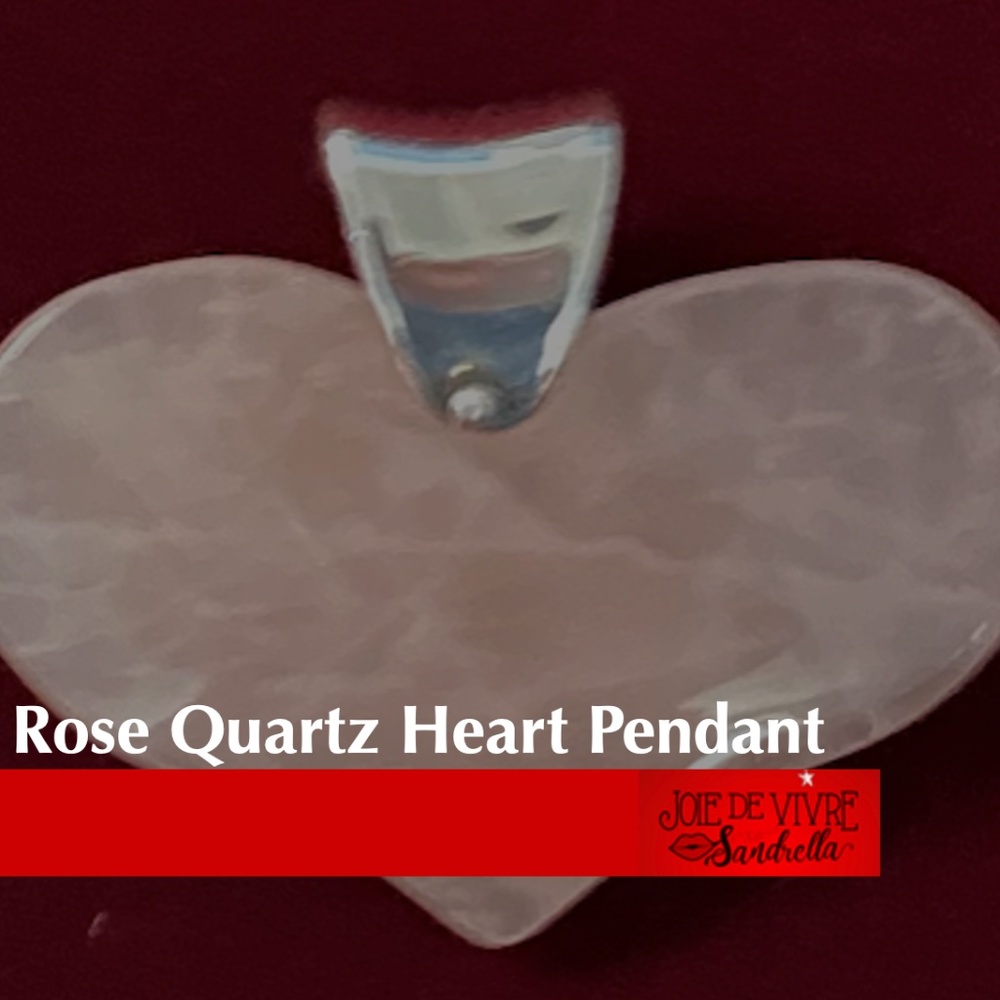 Rose Quartz Heart + Sterling Silver Pendant